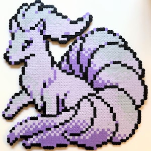 Shiny Ninetales Perler Bead Art - Pokemon - Handmade