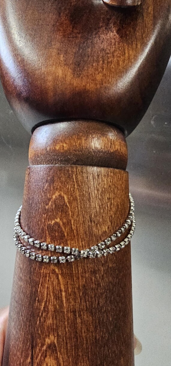 double strand clear rhinestone braclet - image 1