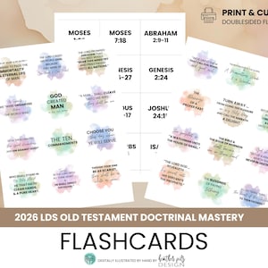 Oude Testament LDS-seminarie kerkleerbeheersing Flashcards Afdrukbare pdf