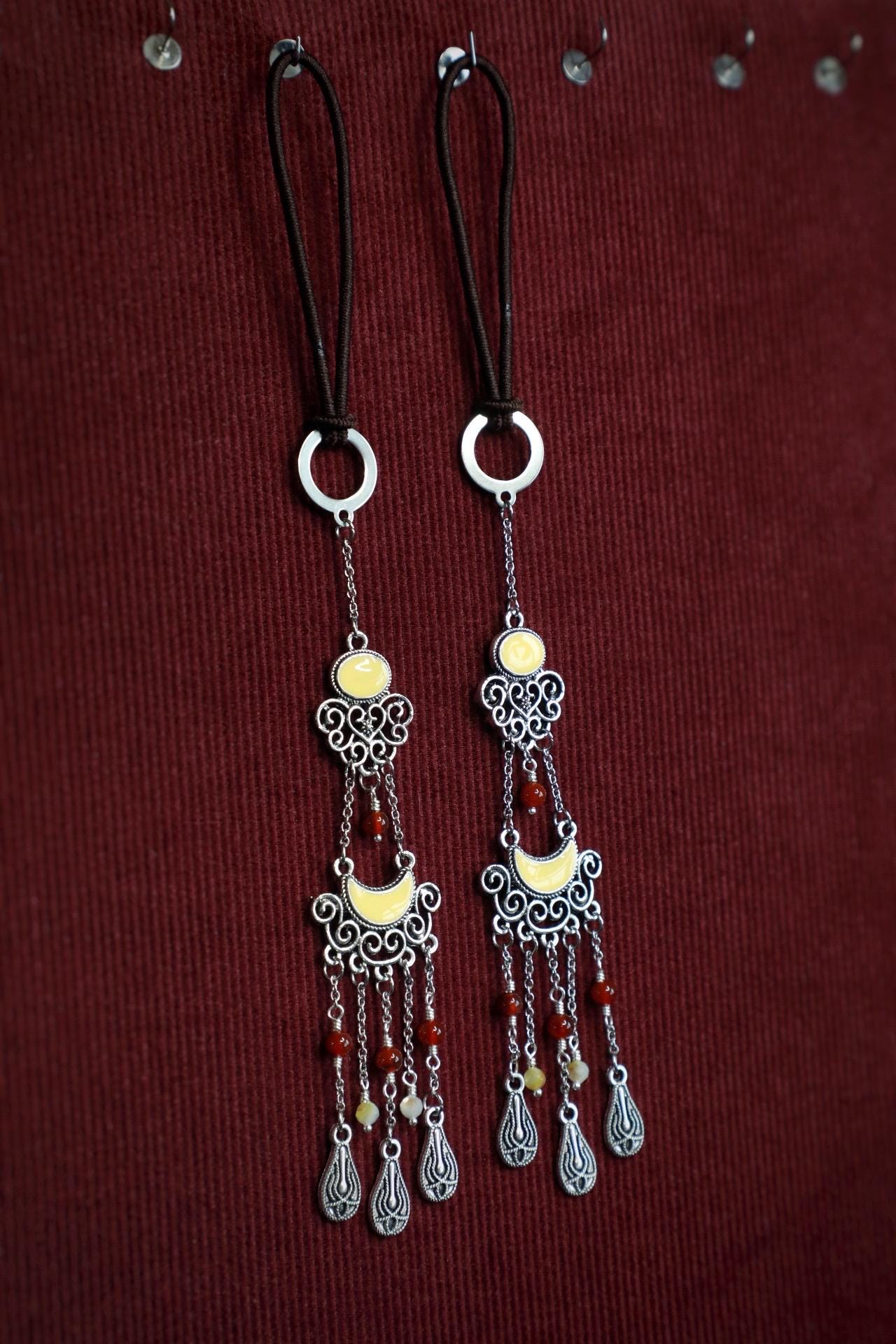 Kazakh Sholpy Carnelian | Ethnic Hair Jewellery | Handmade Central