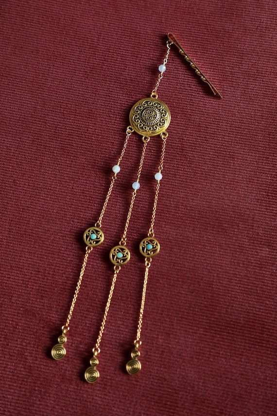 Kazakh Sholpy Hair Pendants | Ethnic Central Asian Heritage Braids