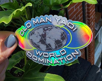 Old Man Yaoi Sticker | Waterproof Holo Vinyl Decal