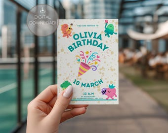 Plantilla de invitación de cumpleaños / Editable / Imprimible / Canva / Invitación de cumpleaños minimalista