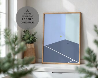 Arte mural de pádel - Impresión de pádel - Diseño minimalista - Póster moderno - Regalo