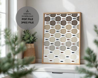 Arte mural de pádel - Impresión de pádel - Diseño minimalista - Póster moderno - Regalo