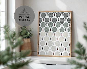Arte mural de pádel - Impresión de pádel - Diseño minimalista - Póster moderno - Regalo