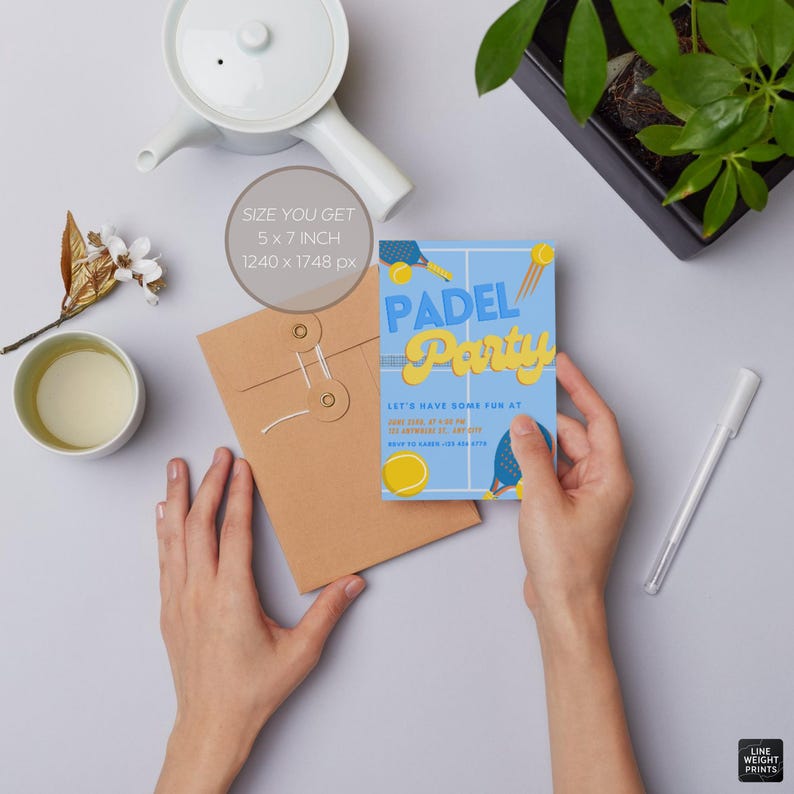 Padel Party Invitation Template | Editable | Printable | Canva ...