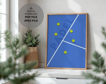 Padel Wandkunst - Padel Druck - Minimalistisches Design - Modernes Poster - Geschenk