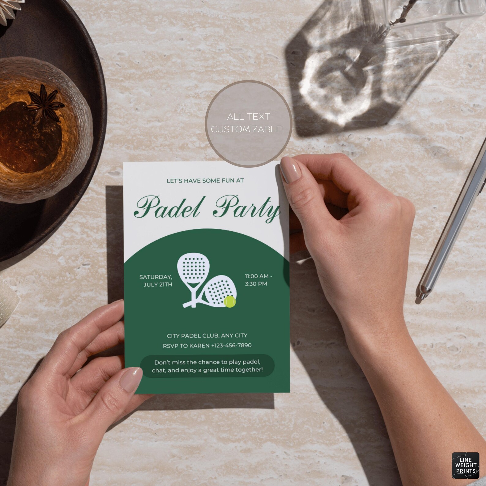 Padel Party Invitation Template | Editable | Printable | Canva ...