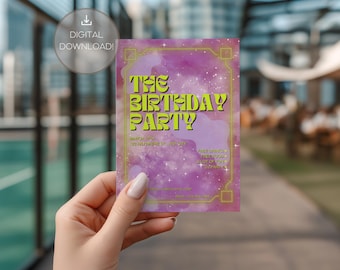 Plantilla de invitación de cumpleaños / Editable / Imprimible / Canva / Invitación de cumpleaños minimalista