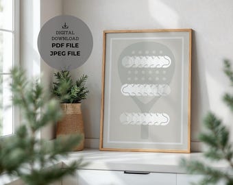 Arte mural de pádel - Impresión de pádel - Diseño minimalista - Póster moderno - Descarga digital - Regalo