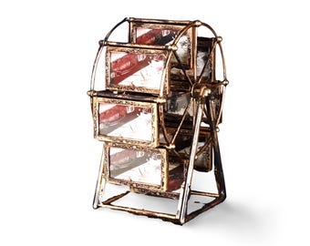Vintage Rotating Ferris Wheel Photo Frame | Retro Tabletop Decor, 6/8 Frames