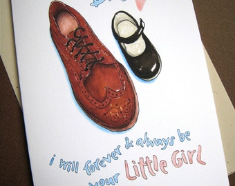 Daddy's Little Girl Father's Day Card - Dad Daughter Card, Hand-Drawn Shoes