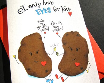 Funny Pun Card - Potato Pun Love You - Cute Anniversary, Valentine - I Only Have Eyes for You