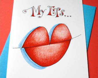 Miss You Card, Long Distance Love, For Boyfriend, Husband, My Lips Need Yours