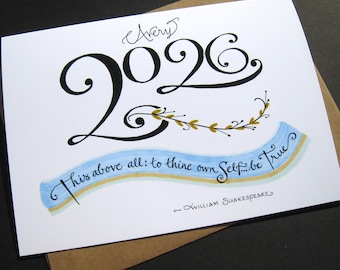 2026 Personalized Graduation Card - Shakespeare Quote, Graduate Card, Congratulations Card, Calligraphy Card