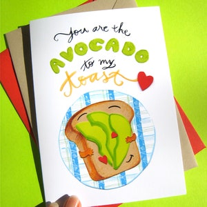 Avocado Toast Card - Love Card - Funny Food Card - Anniversary Card - Valentine&#39;s Day