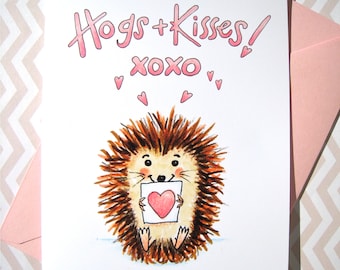 Hedgehog Card - Hedgehog Valentine's Day Card - Cute Anniversary Card - Love Pun