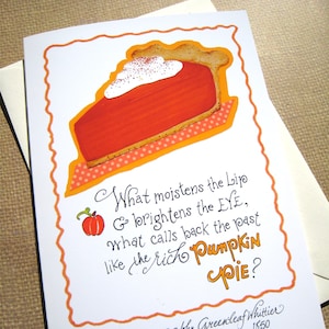 Thanksgiving Card - Pumpkin Pie Card - Thanksgiving Quote - Thankful Card