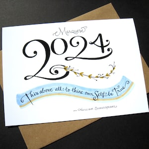 2024 Personalized Graduation Card Shakespeare Quote, Graduate Card, Congratulations Card, Calligraphy Card image 1