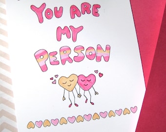 You Are My Person Card | I Love You Card | Cute Anniversary Card | Valentines Day Card