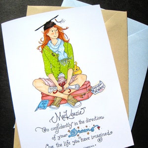 Graduation Card Girl Graduate 2024 Custom Graduation Card Thoreau Quote Go Confidently image 3