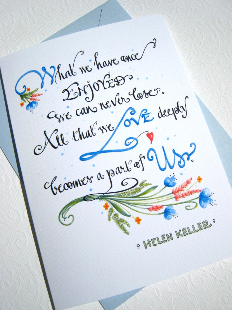 Helen Keller Quote Sympathy Card Condolence Card Loss Card | Etsy