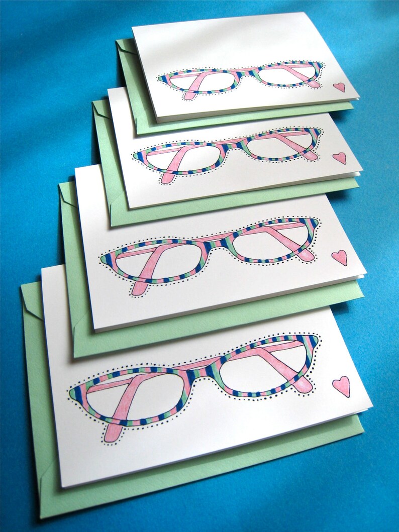 Eyeglasses Personalized Stationery Set Custom Note Cards Book Lover Gift, Optometrist Gift, Writer Gift image 5