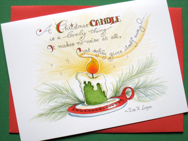 Christmas Candle Holiday Cards Christmas Quote Unique Christmas Cards Boxed Cards Set image 3