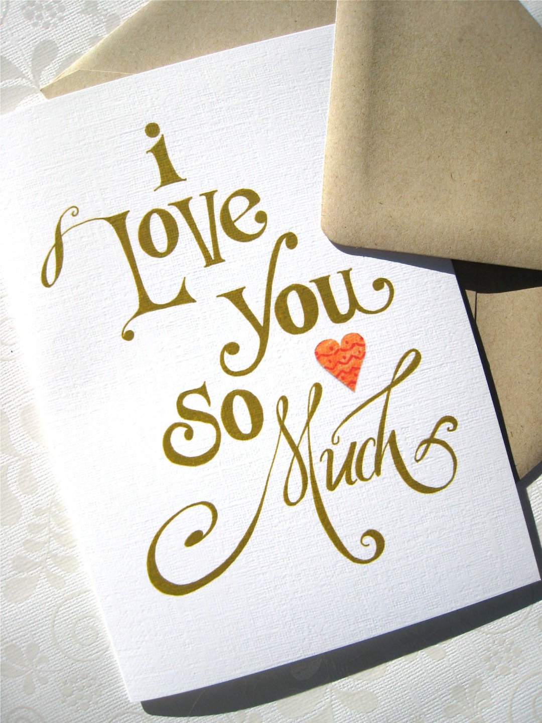 Calligraphy I Love You Card - Romantic Valentines Day - Anniversary ...