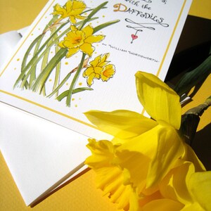 Daffodils Inspirational Card Encouragement, Get Well Card Flowers Poem Wordsworth Daffodils Literary Quote image 3