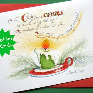 Christmas Candle Holiday Cards Christmas Quote Unique Christmas Cards Boxed Cards Set image 1