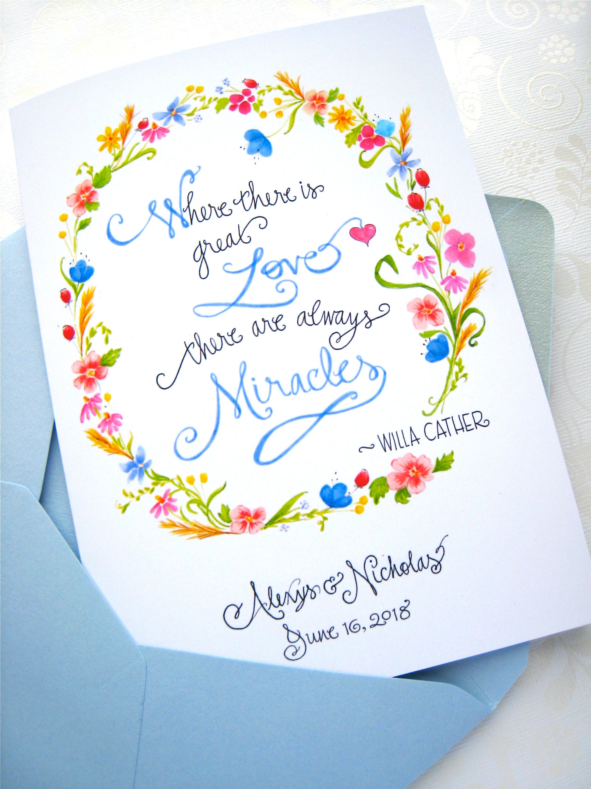 Personalized Wedding Card - Floral Wedding Card - Custom Anniversary
