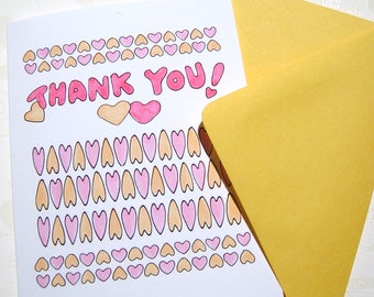 Hip Hearts Thank You Notes | Heart Notes | Modern Graphic Cards | Boxed Note Card Set