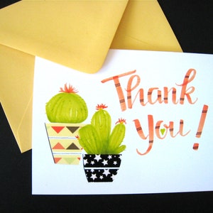 Cactus Note Cards - Thank You Notes - Boxed Note Cards - Set of 4 or 8 Thank You Cards