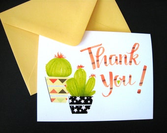 Cactus Thank You Notes - Plants Thank You Cards - Cactus Cards - Southwest Cactus