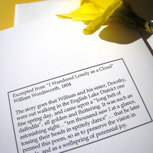 Daffodils Inspirational Card Encouragement, Get Well Card Flowers Poem Wordsworth Daffodils Literary Quote image 2