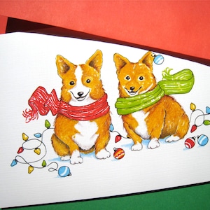 Dog Christmas Card - Corgi Dog Christmas - Welsh Corgi Holiday Card
