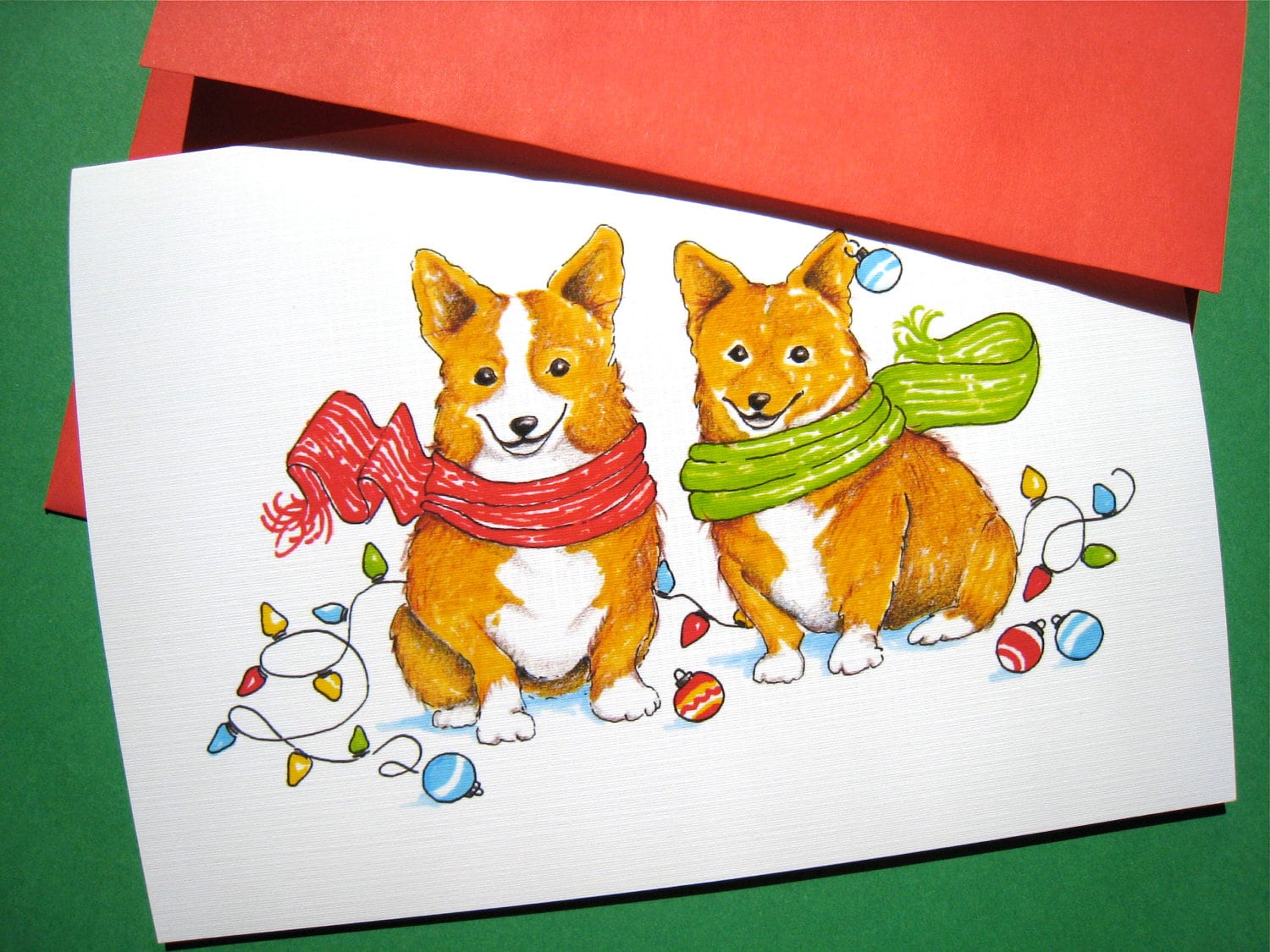 Dog Christmas Card Corgi Dog Christmas Welsh Corgi Holiday - Etsy