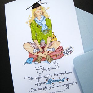 Graduation Card Girl Graduate 2024 Custom Graduation Card Thoreau Quote Go Confidently image 6