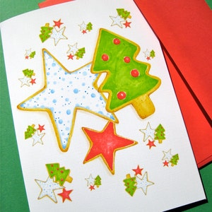 Christmas Cookie Recipe Card - Sugar Cookie Christmas Card - Christmas Gift Card - Holiday Card