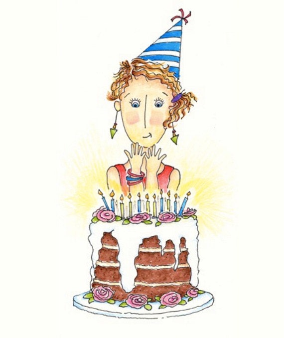 Birthday Card For Her Cake Gift Card Girlfriend Birthday Etsy