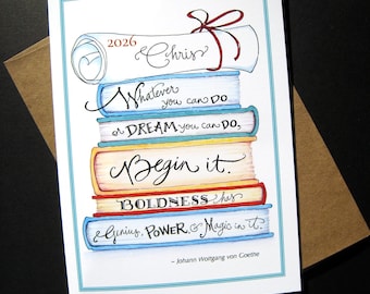 Graduation Card 2026 - Personalized Graduation - Inspirational Graduation - Goethe Literary Quote - College Graduate