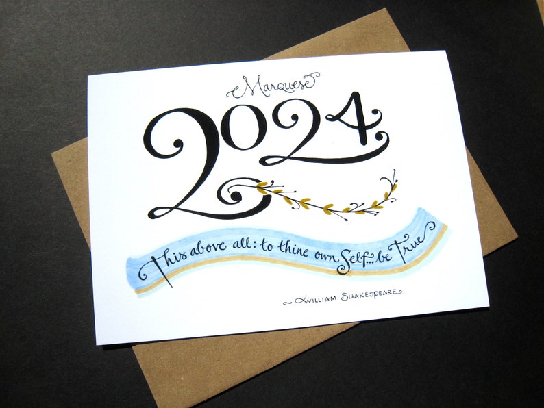 2024 Personalized Graduation Card Shakespeare Quote, Graduate Card, Congratulations Card, Calligraphy Card image 1