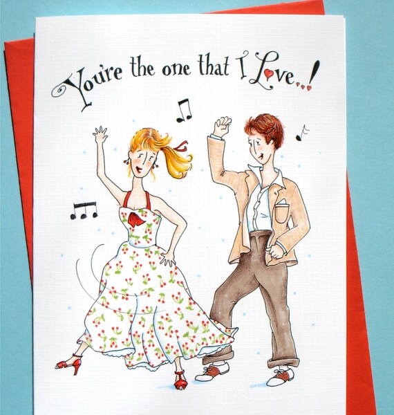 You're the One That I Love Valentine Card Swing Dance - Etsy