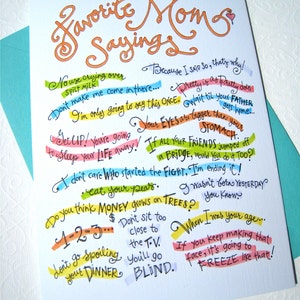 Favorite Mom Sayings Funny Mothers Day Card Card for Mom image 3