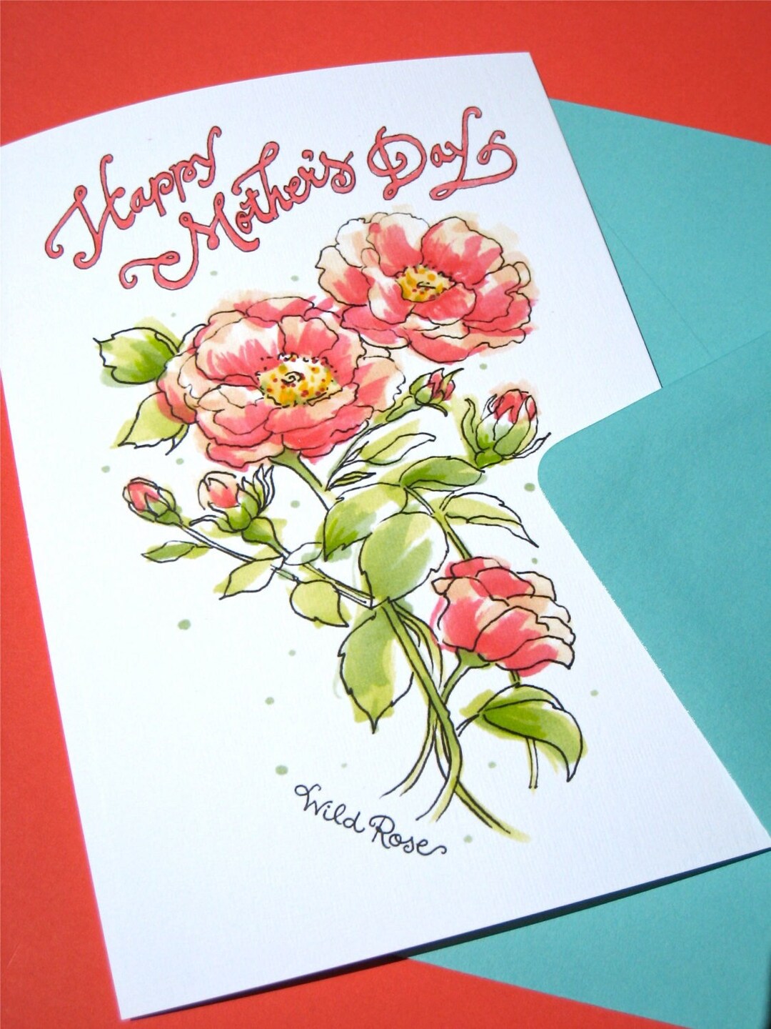 Mothers Day Card Floral Mom Card Flowers Custom Message Mothers Day ...