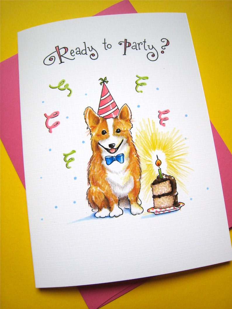 Corgi Birthday Card Dog Birthday Card Corgi Card Happy - Etsy
