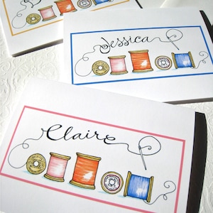 Personalized Sewing Stationery Custom Sewing Note Cards Gift for Seamstress Boxed Card Set image 4