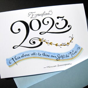 2024 Personalized Graduation Card Shakespeare Quote, Graduate Card, Congratulations Card, Calligraphy Card image 4